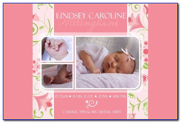 Birth Announcement Template Free Printable
