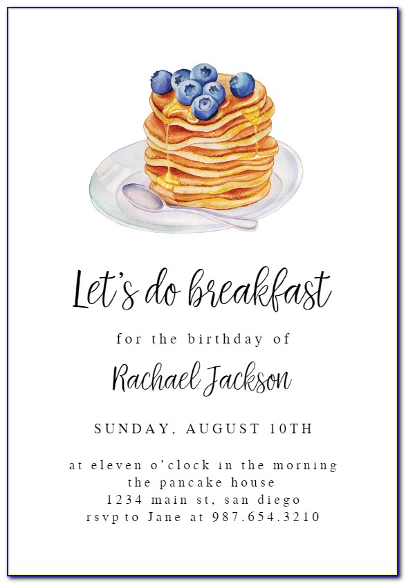 Birthday Breakfast Invitation Template