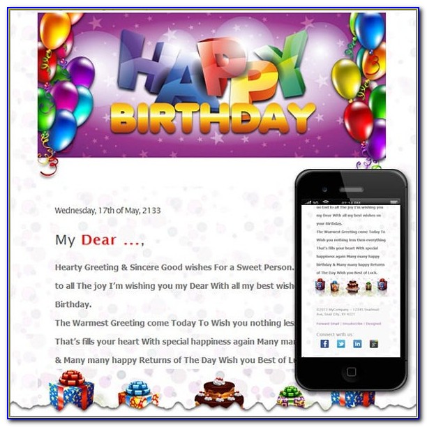Birthday Gift Card Template Word