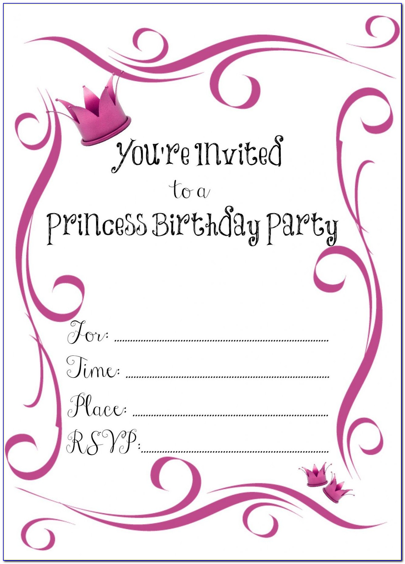 Birthday Invitation Card Template Pdf