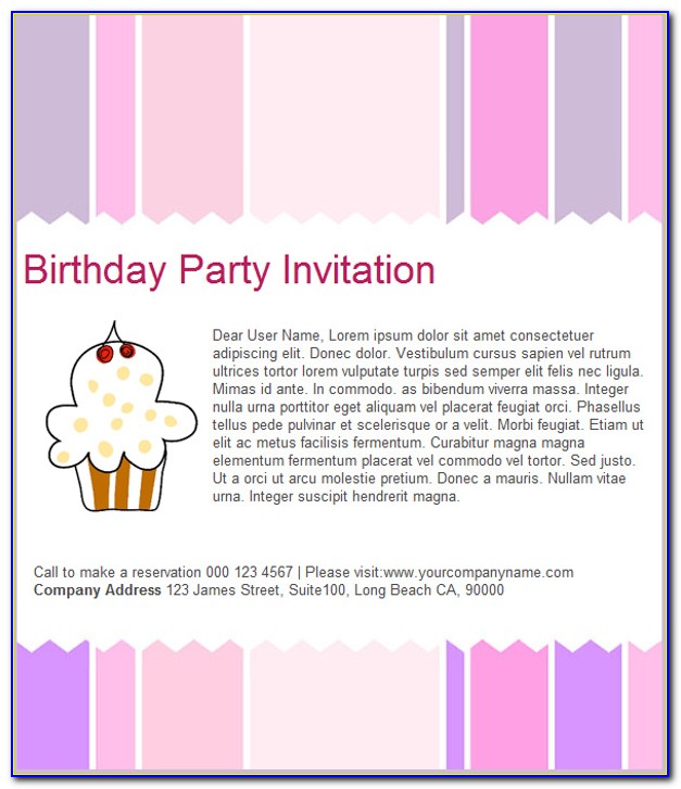 Birthday Invitation Email Templates Free