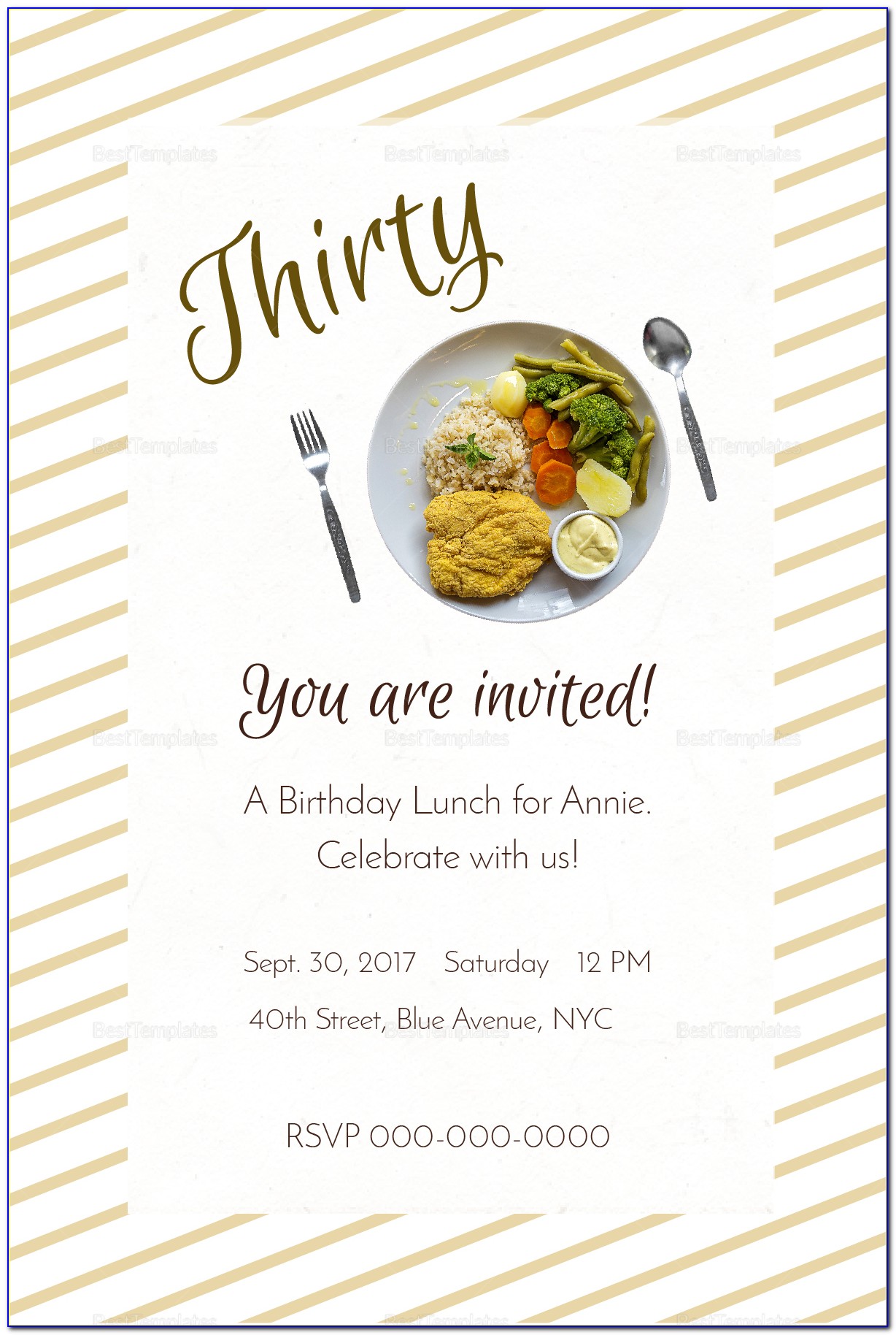 Birthday Lunch Invitation Template