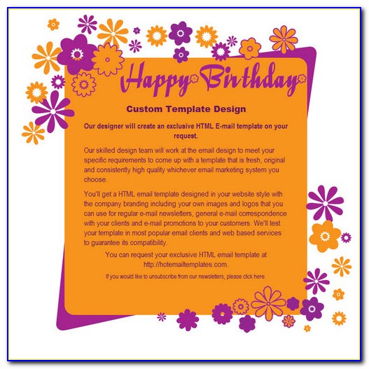 Birthday Wishes Email Template Outlook
