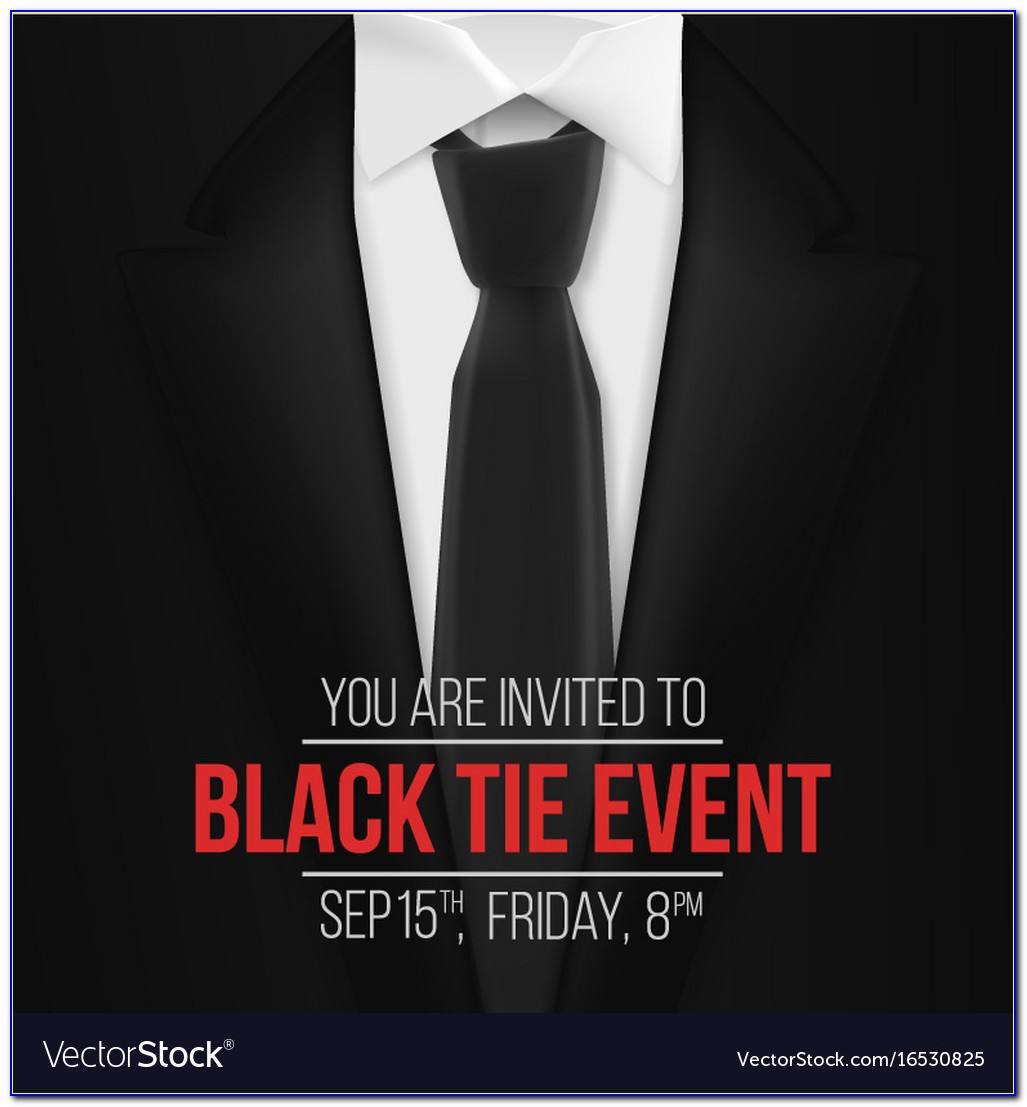 Black Tie Event Invitation Template Free