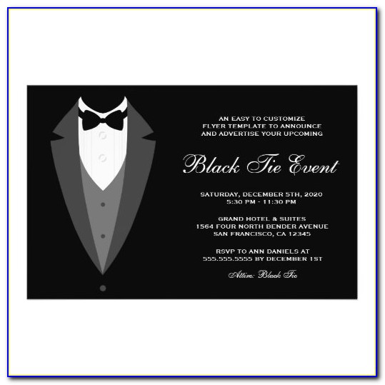Black Tie Invitation Template Free
