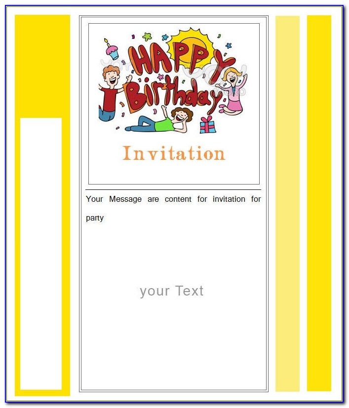 Blank Birthday Invitation Template