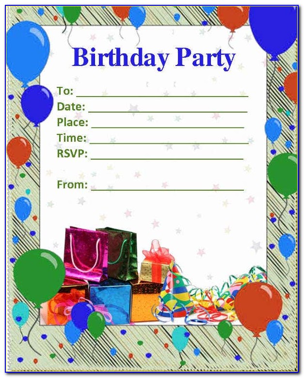 Blank Birthday Invitation Templates