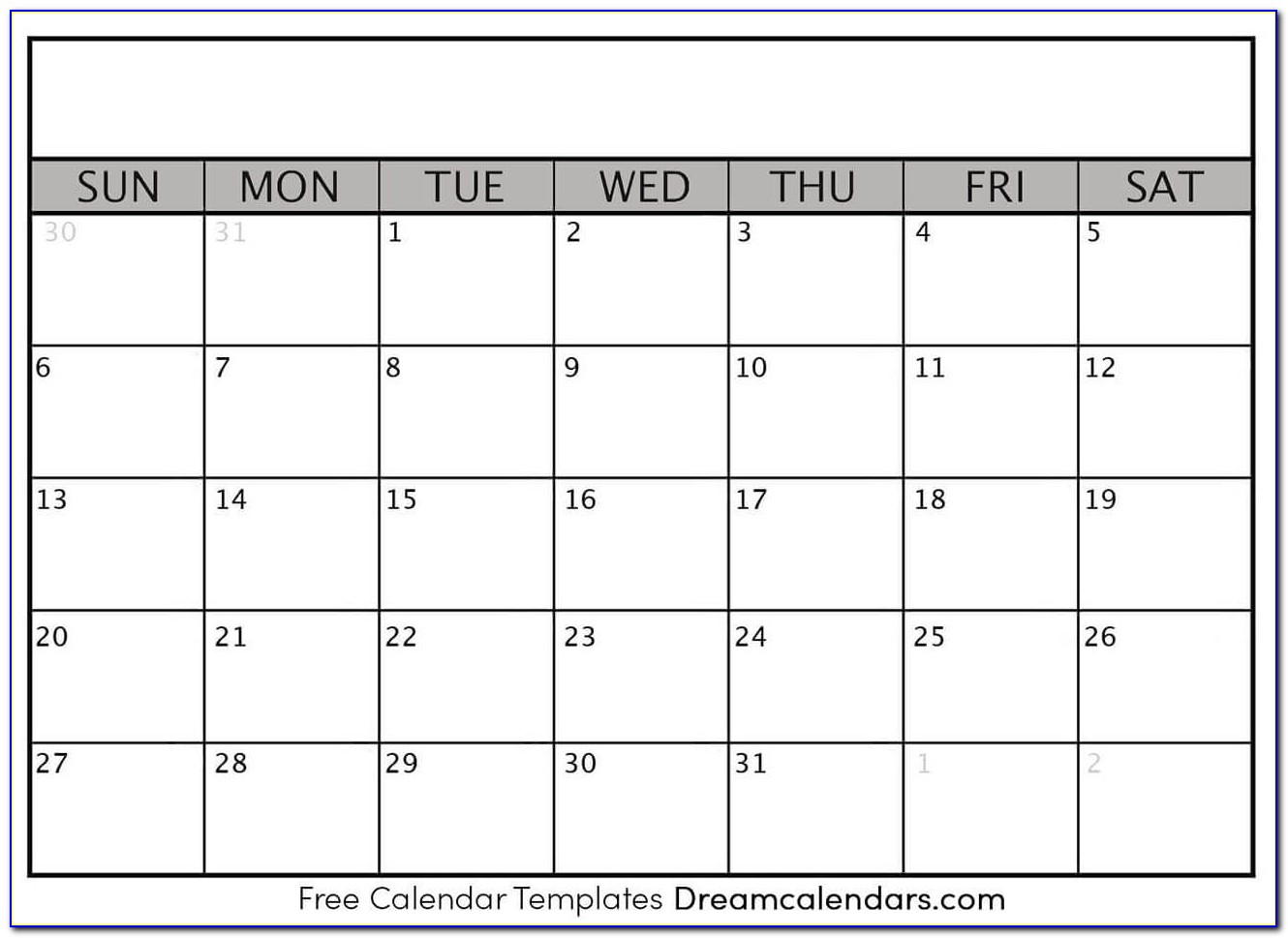 Blank Calendar Templates For Word