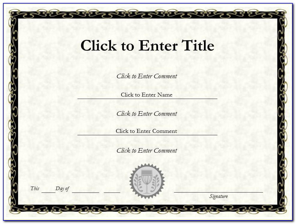 Blank Church Certificate Templates
