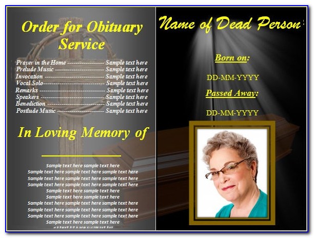 Blank Funeral Program Template Free
