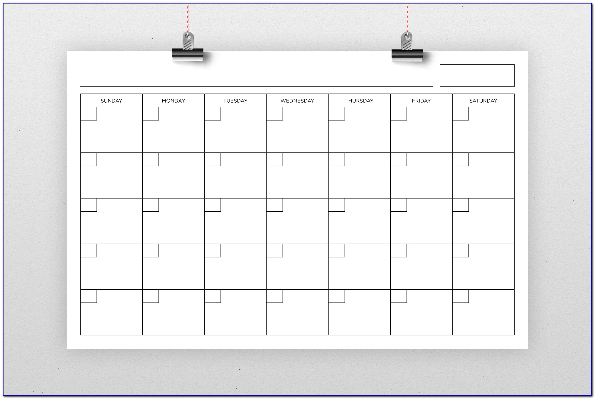 Blank Monthly Calendar Template Pdf
