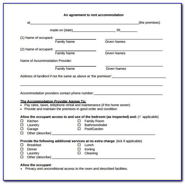 Blank Rental Agreement Forms Free