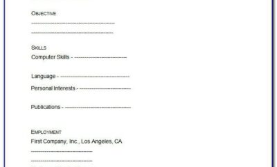 Blank Resume Forms Free Download