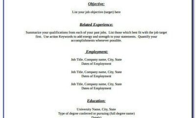 Blank Resume Template For Word