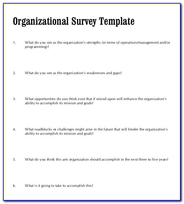 Blank Survey Template Excel