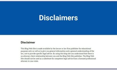 Blog Legal Disclaimer Examples