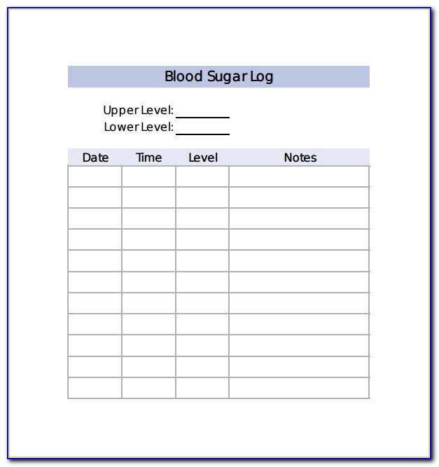 Blood Glucose Log Sheet Excel