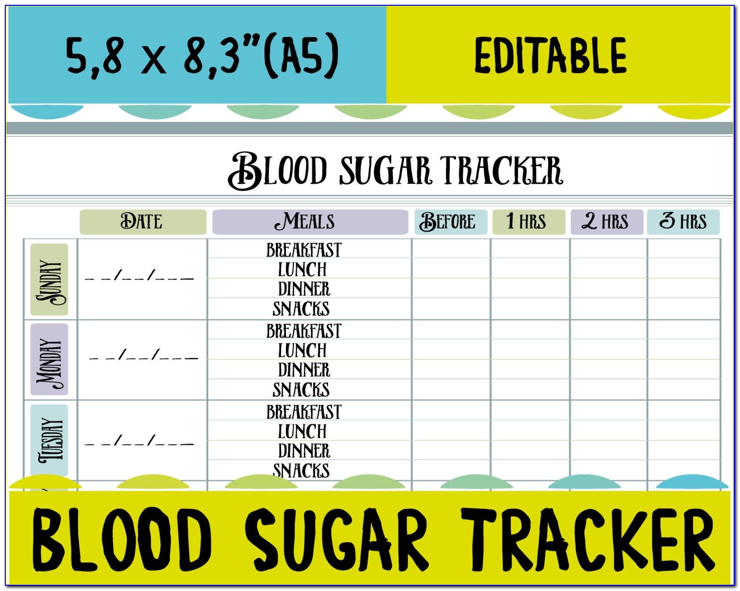 Blood Sugar Chart Template Word