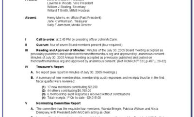 Board Of Directors Minutes Example
