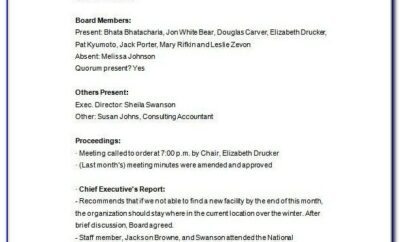 Board Of Directors Minutes Sample