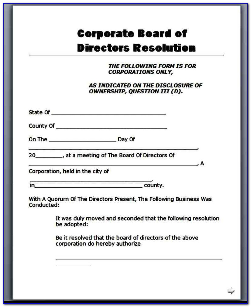 Board Of Directors Resolution Format For Appointment Of Director