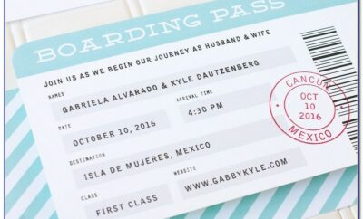 Boarding Pass Invitation Sleeve Template