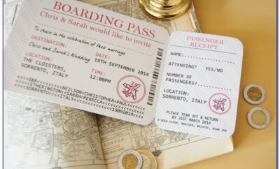 Boarding Pass Save The Date Invitations