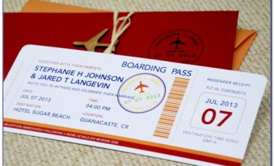 Boarding Pass Save The Date Template Free