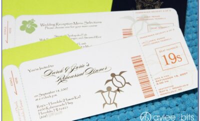 Boarding Pass Wedding Invitations Template Psd