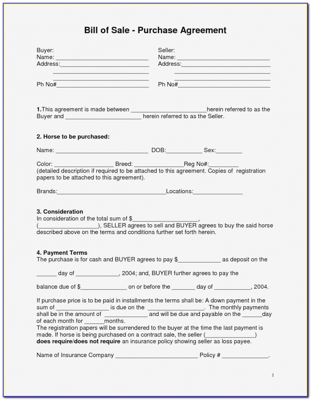 Boat Purchase Agreement Form