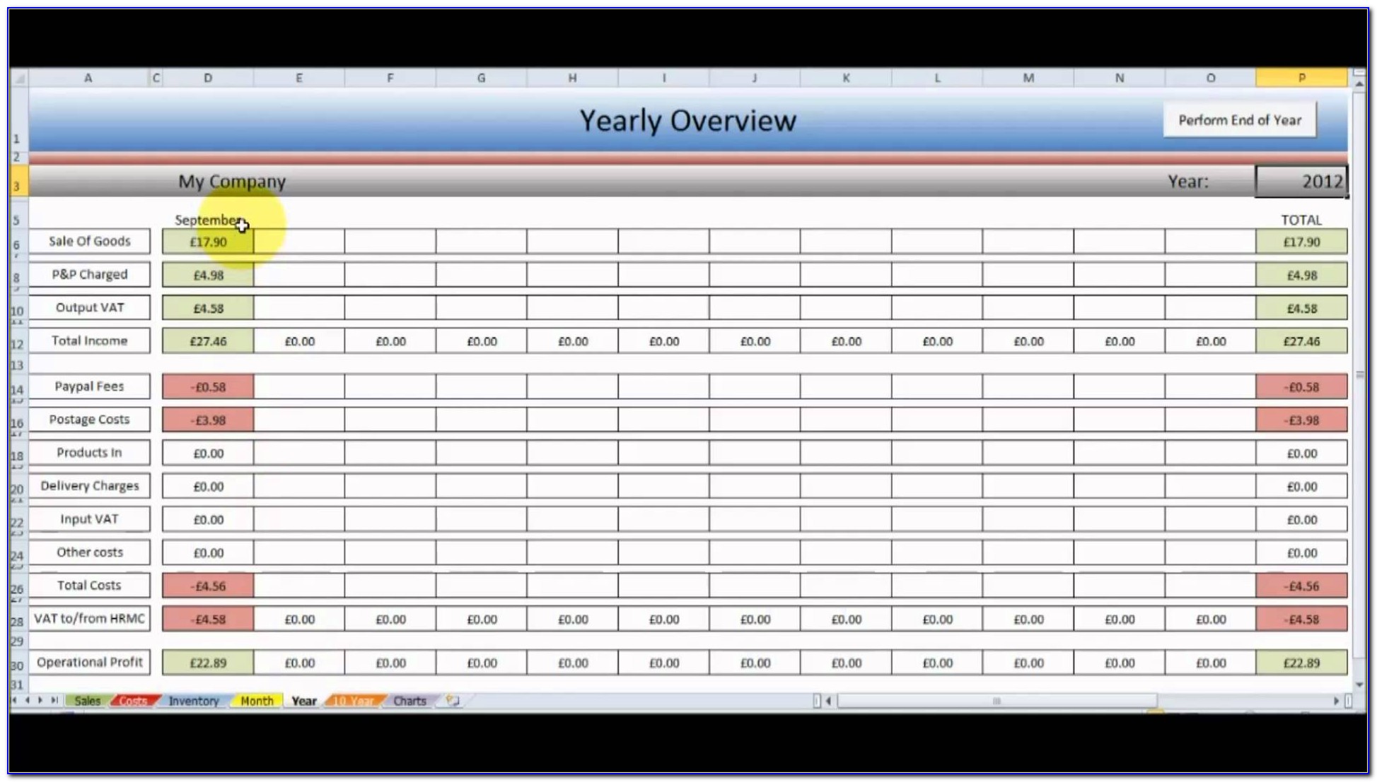 Bookkeeping Spreadsheet Excel Uk