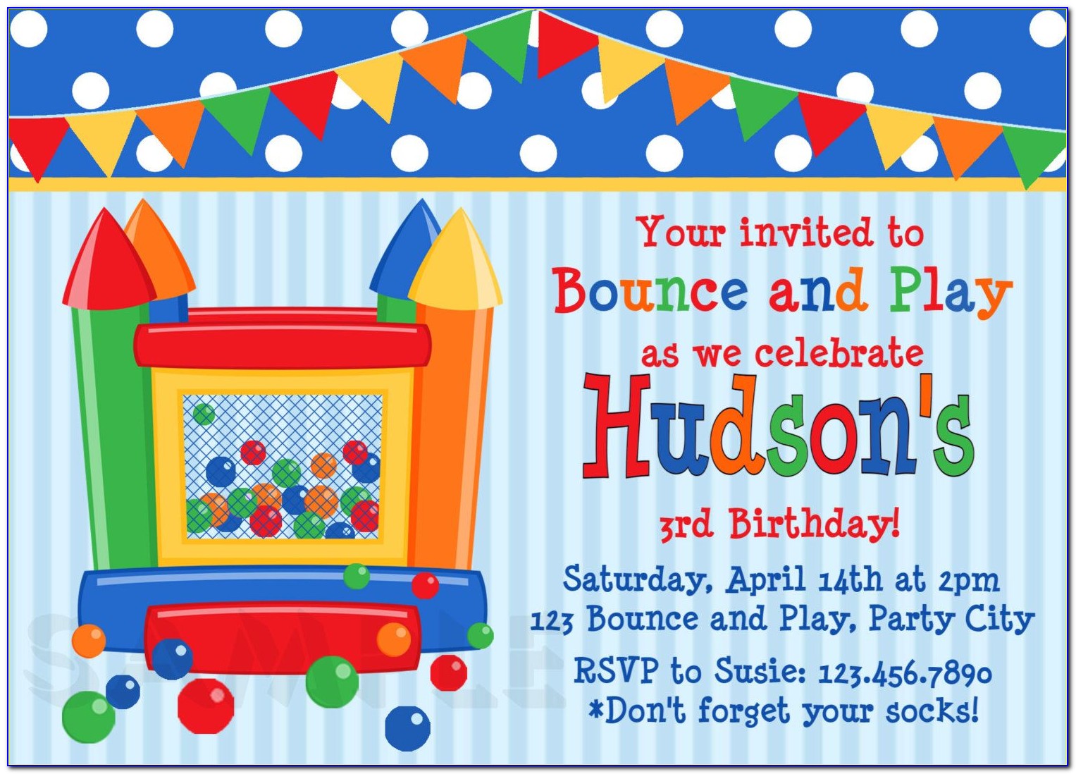 Bouncy Castle Party Invitation Templates Free