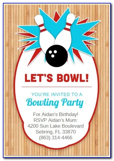 Bowling Birthday Invitation Template Free
