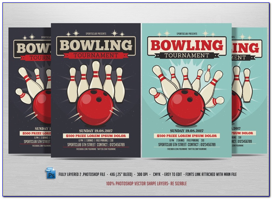 Bowling Pin Invitation Template