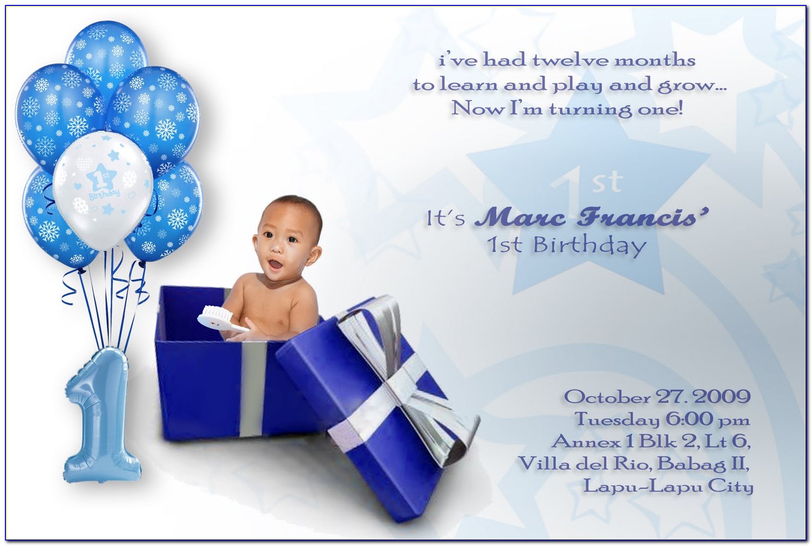 Boy 1st Birthday Invitations Templates