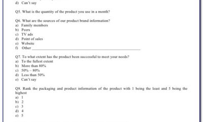 Brand Awareness Questionnaire Template
