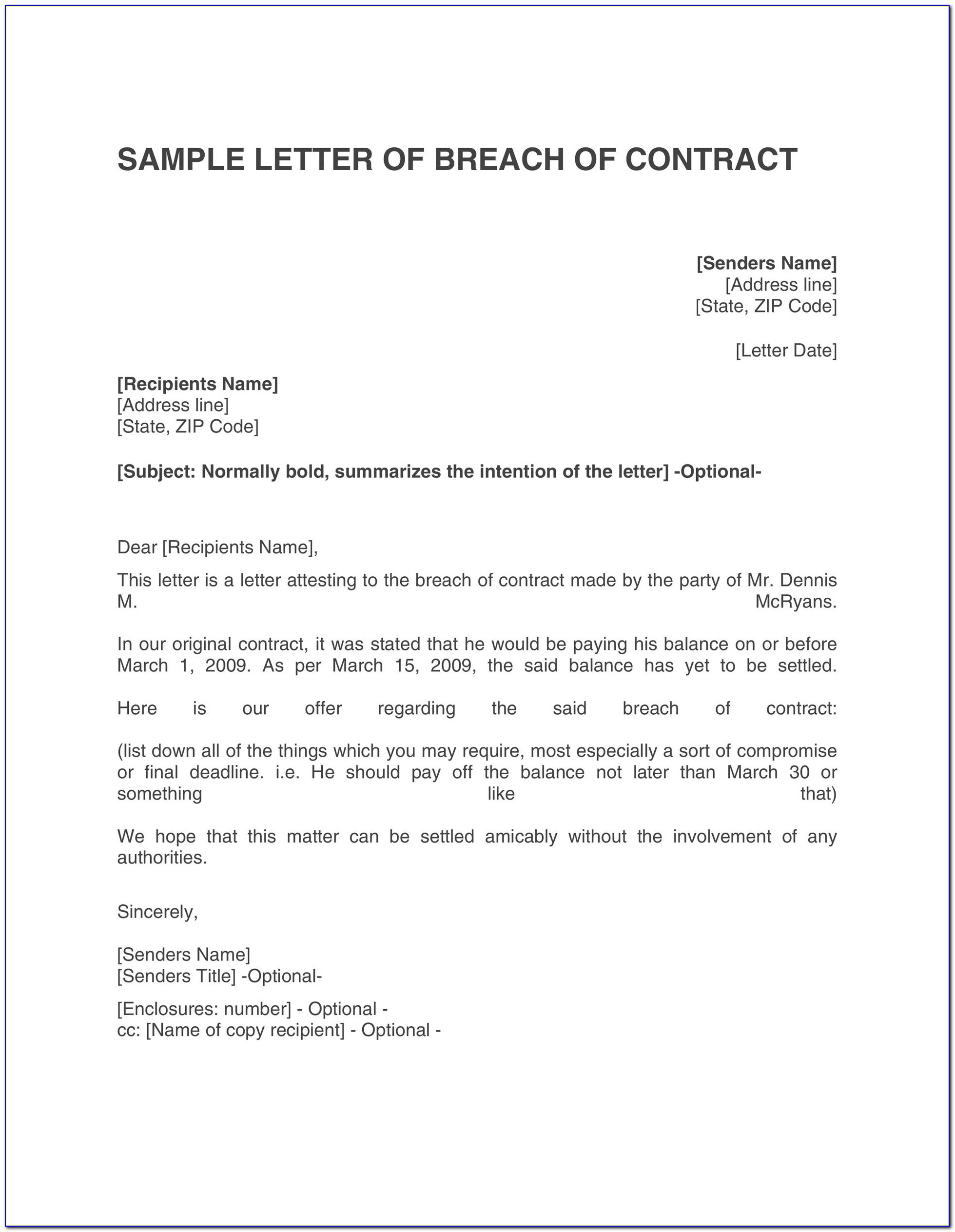 Breach Of Contract Examples Uk