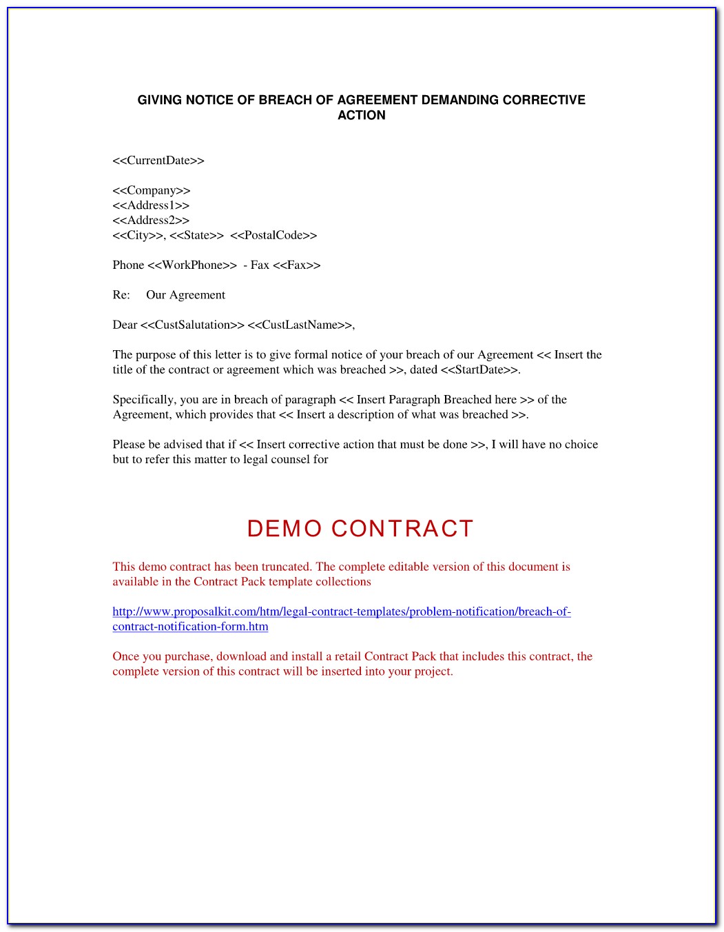Breach Of Contract Sample Complaint Uk