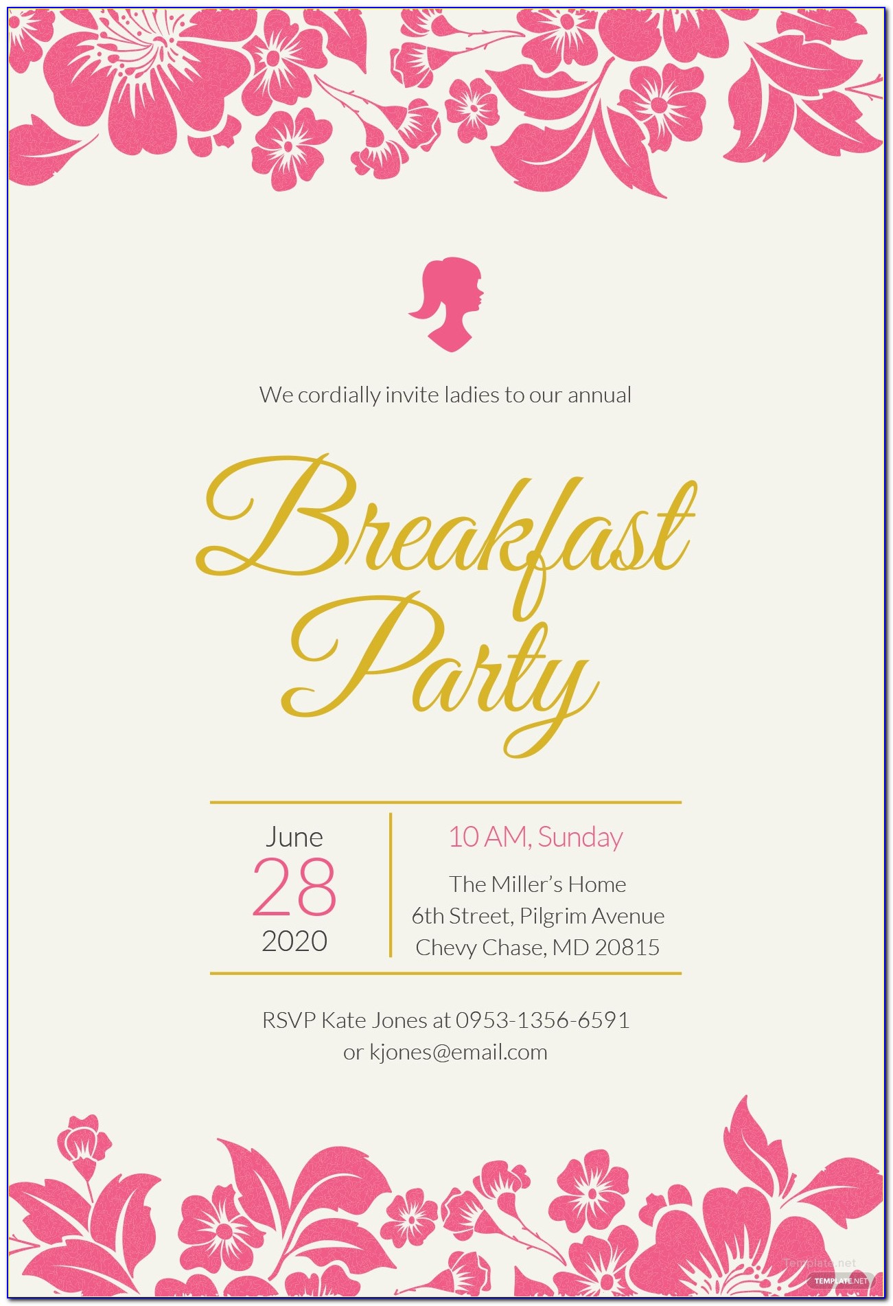 Breakfast Birthday Party Invitation Template