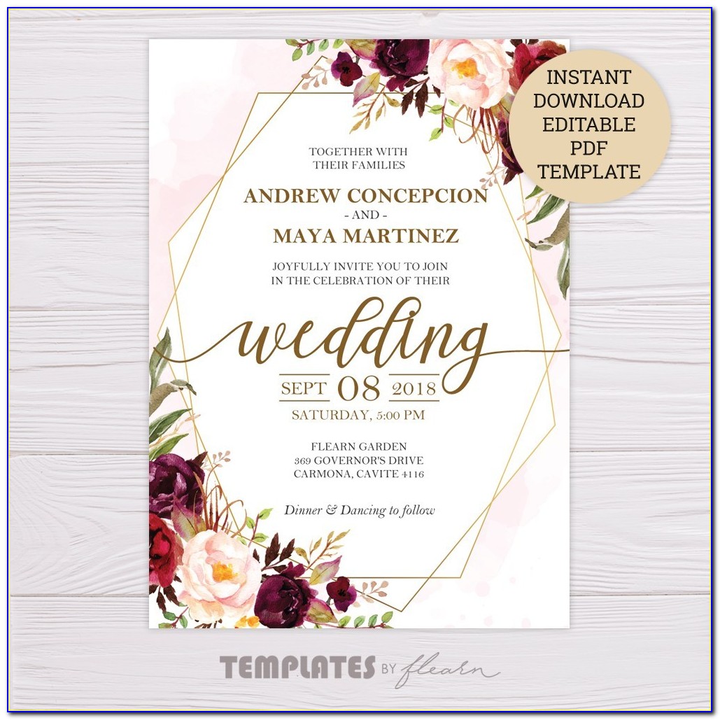 Bridesmaid Invitation Card Free Template