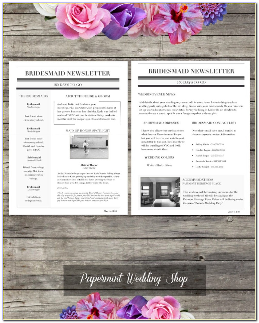 Bridesmaid Newsletter Template Download