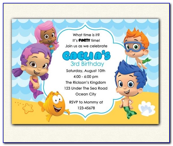 Bubble Guppies Birthday Invitations Template