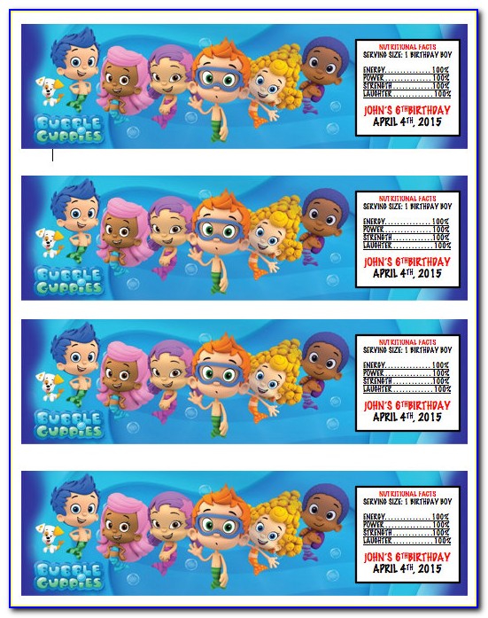 Bubble Guppies Label Template
