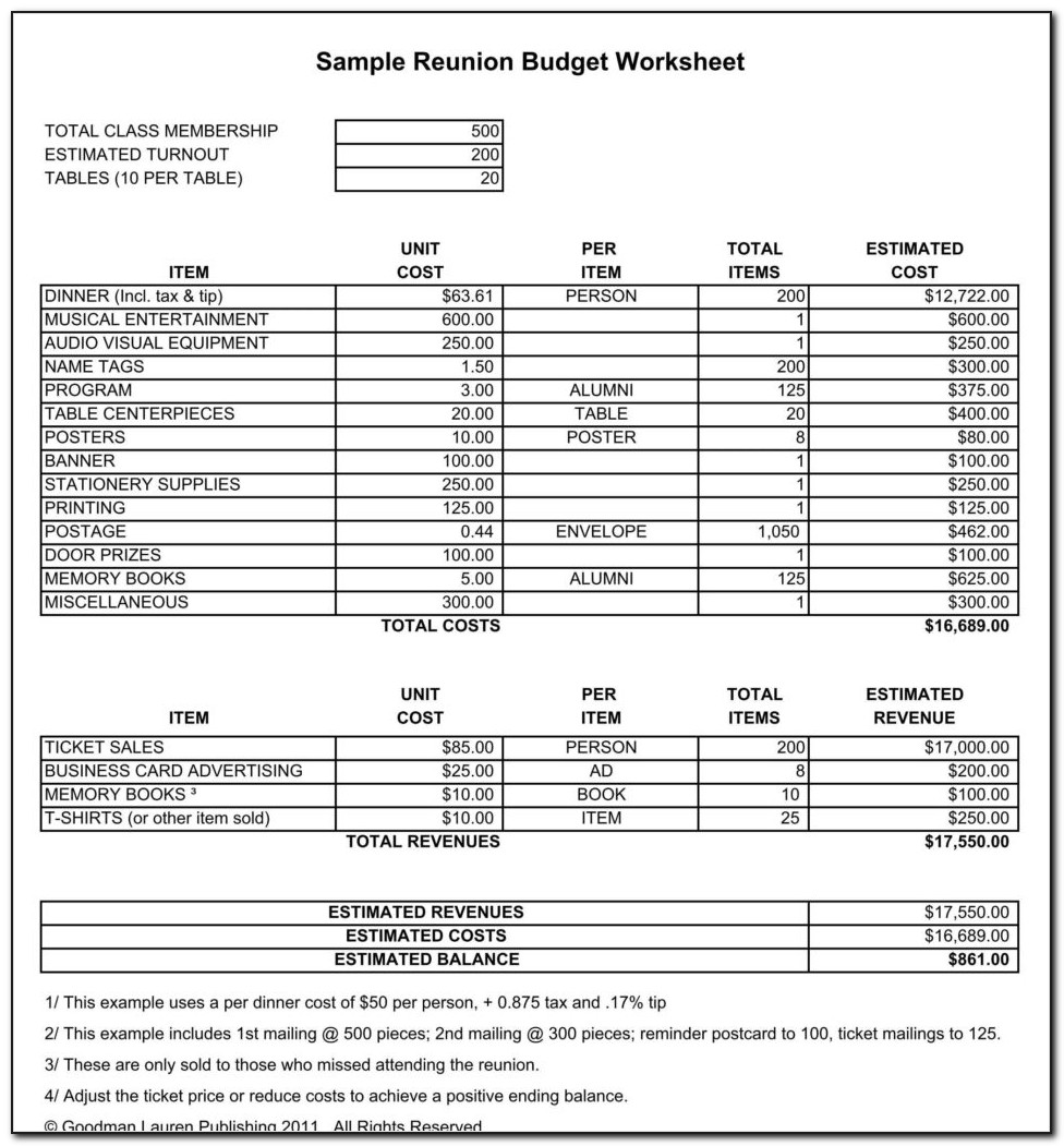 Budget Forecast Format Excel