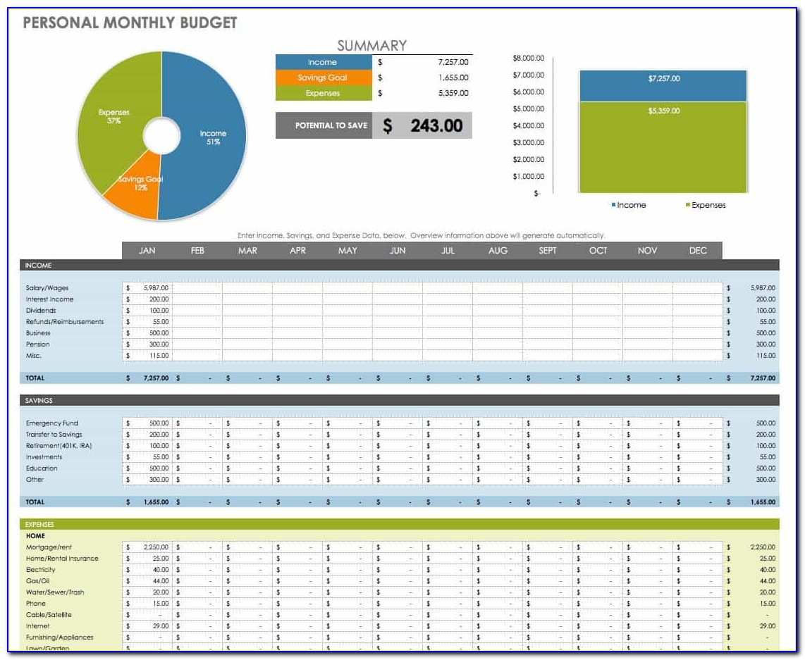 Budget Planner Template Free Download