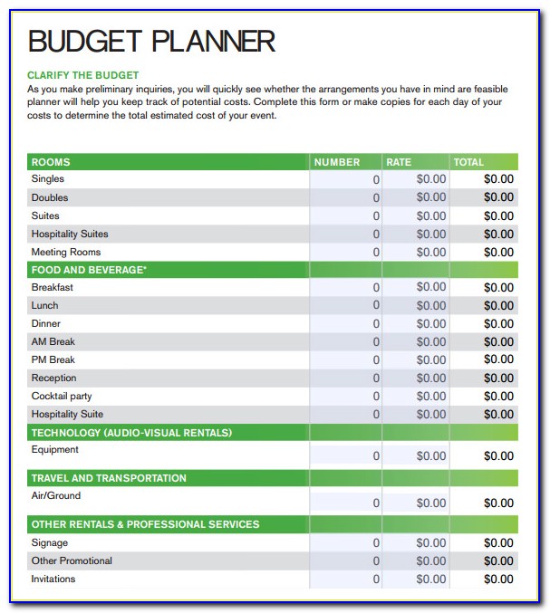 Budget Planner Templates Free