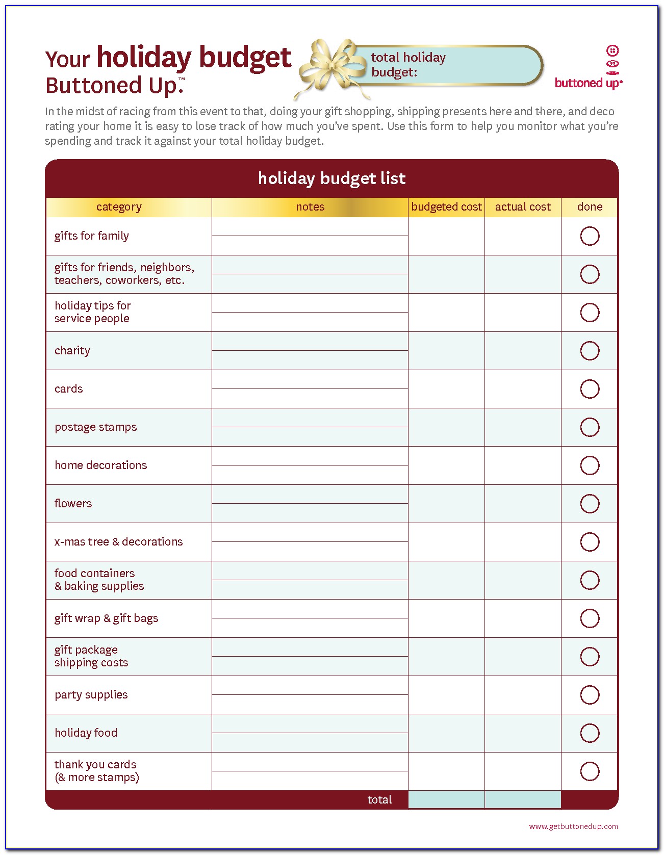 Budget Sheet Templates Monthly