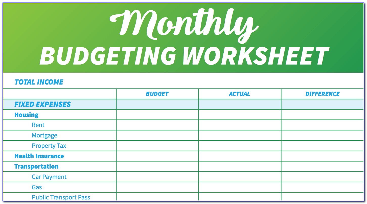 Budget Spreadsheet Excel Sample
