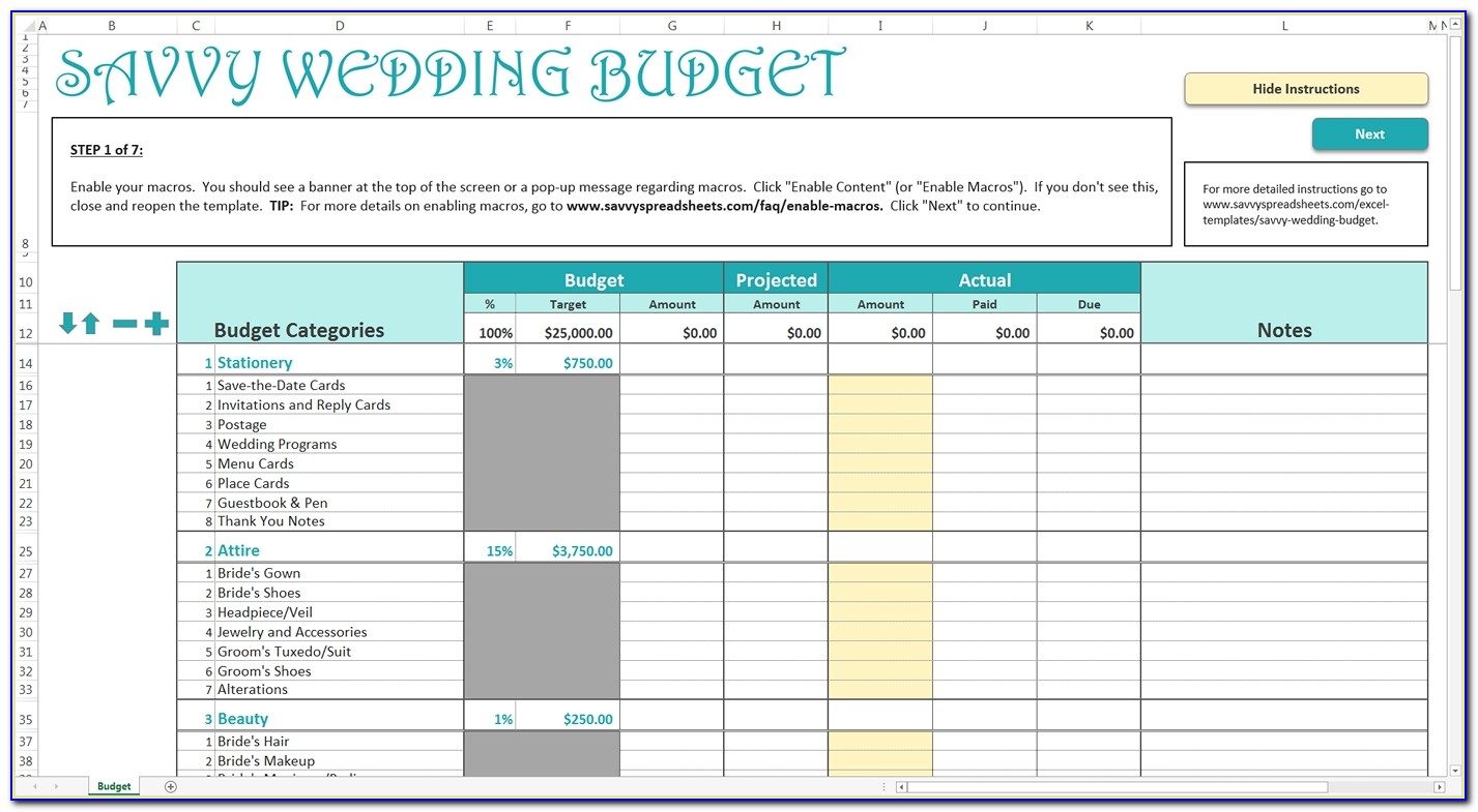 Budget Worksheet Template For Mac