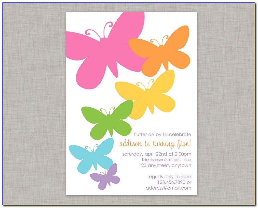 Butterfly Birthday Invitation Design Templates